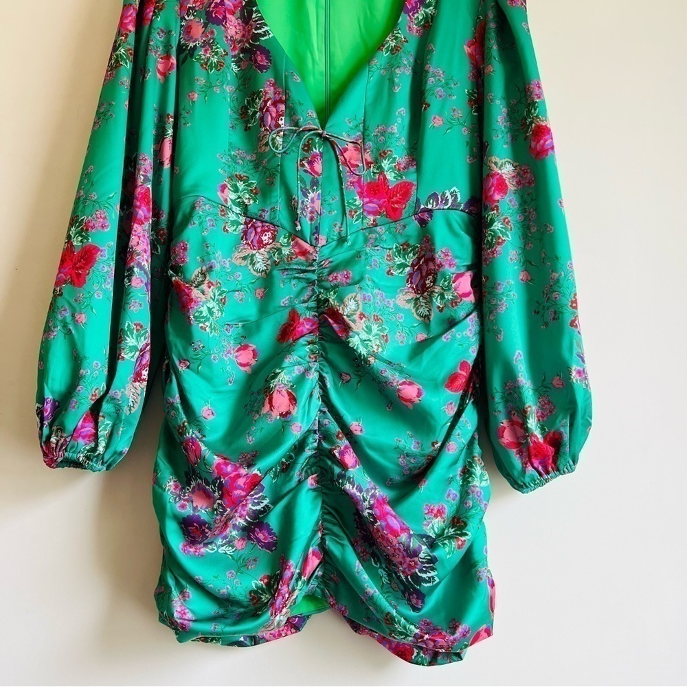πFor Love & Lemons Wyatt Mini Dress in Kelly Green - Picture 6 of 16